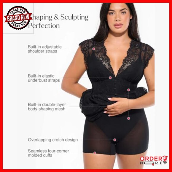 Formal Lace Maxi Dress with Built-In Shapewear, V-Neck, Sleeveless - Picture 6 of 7